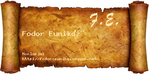 Fodor Euniké névjegykártya